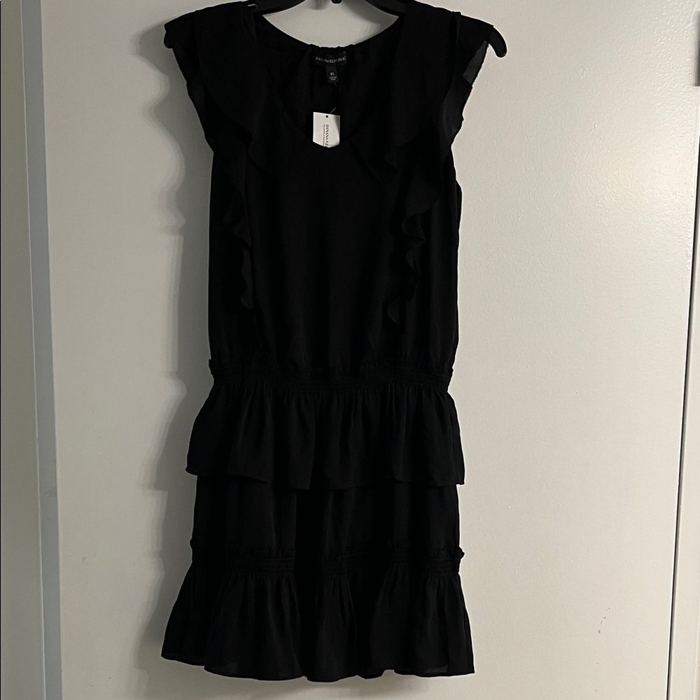 Banana Republic Black Ruffle Mini Dress